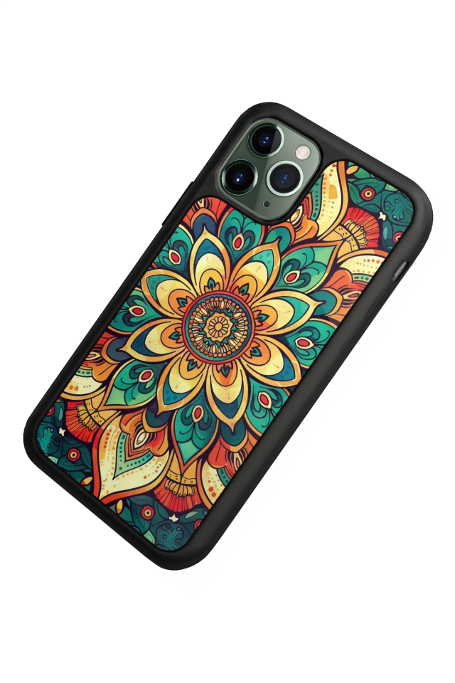iPhone 11 Pro Max Uyumlu Mandala Tasarımlı Glossy Premium Kılıf