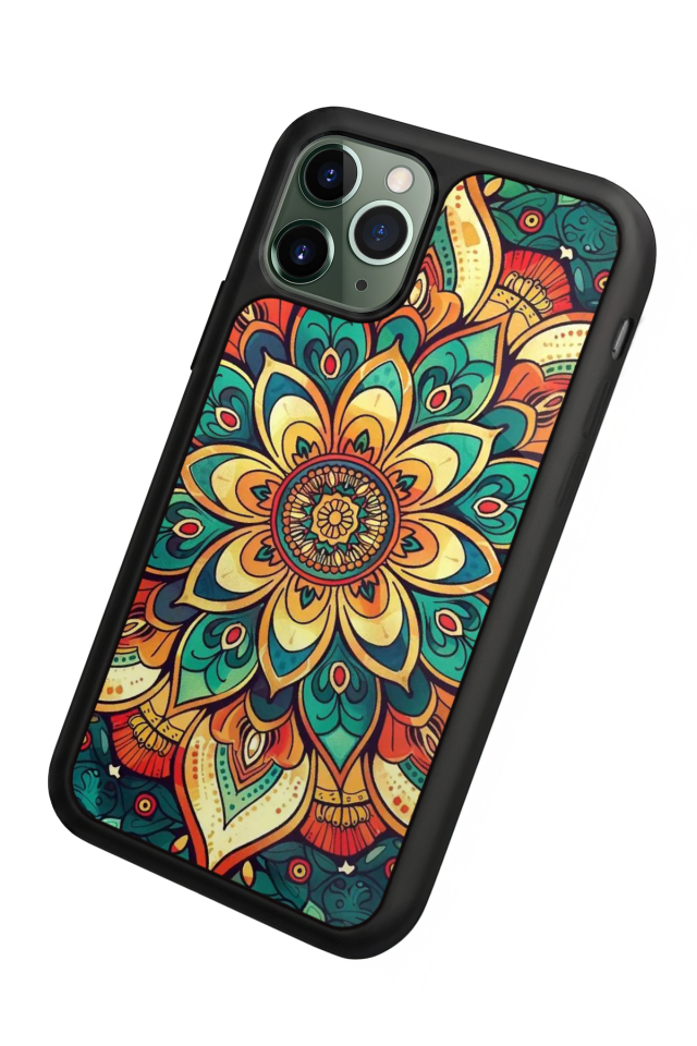 iPhone 11 Pro Max Uyumlu Mandala Tasarımlı Glossy Premium Kılıf