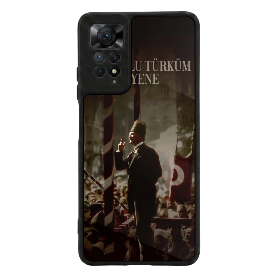 Xiaomi Redmi Note 11 Pro Uyumlu Mustafa Kemal Ataturk Tasarımlı Glossy Premium Kılıf