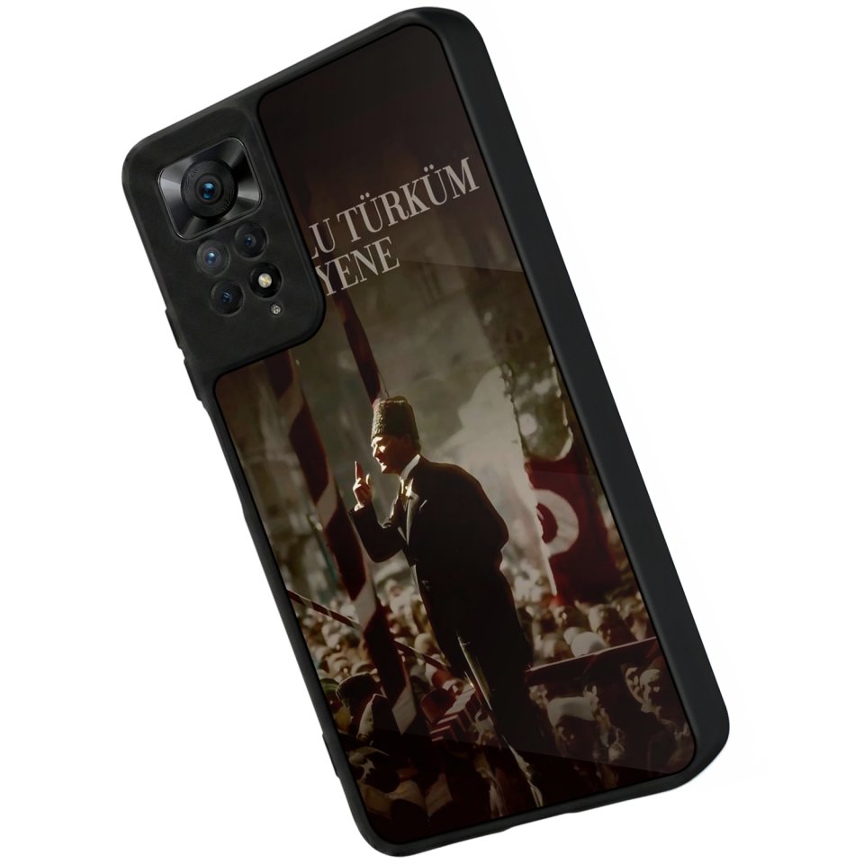 Xiaomi Redmi Note 11 Pro Uyumlu Mustafa Kemal Ataturk Tasarımlı Glossy Premium Kılıf