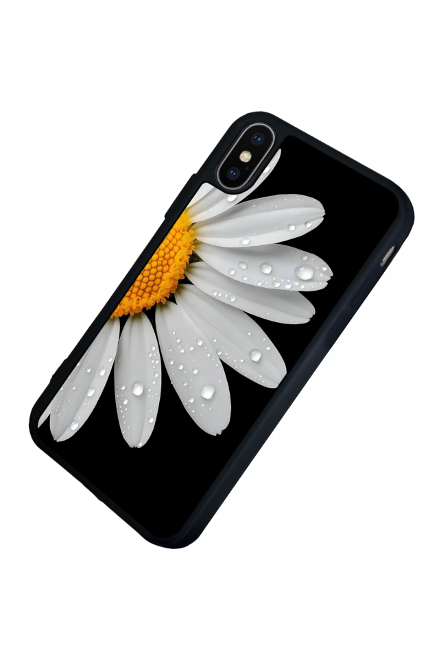 iPhone X/ XS Uyumlu Papatya Tasarımlı Glossy Premium Kılıf