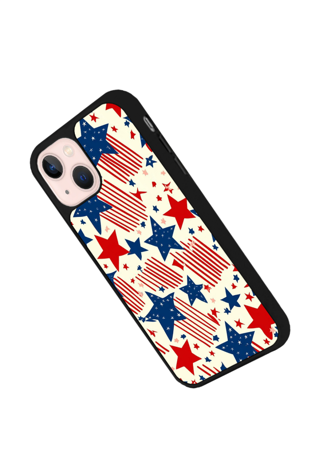 iPhone 15 Plus Uyumlu Retro Yildizlar Tasarımlı Glossy Premium Kılıf