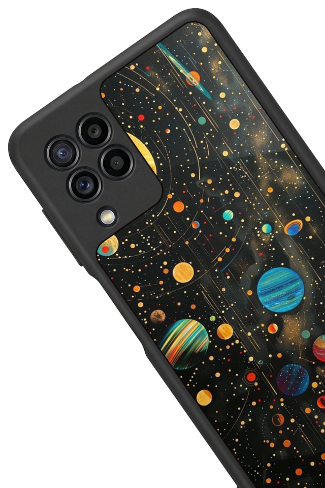 Samsung Galaxy M32 Uyumlu Uzay Tasarımlı Glossy Premium Kılıf