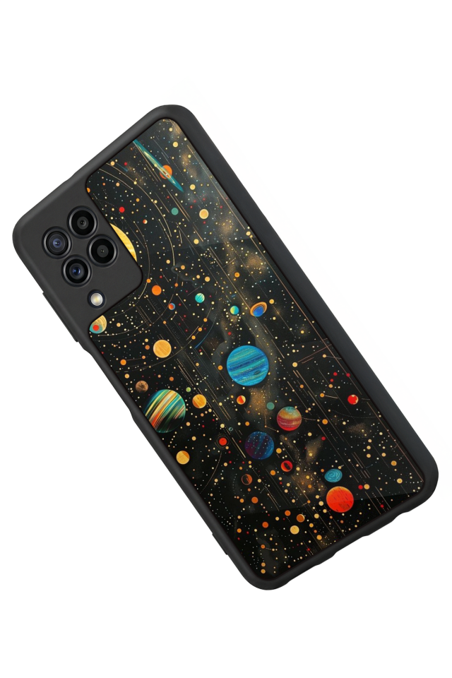 Samsung Galaxy M32 Uyumlu Uzay Tasarımlı Glossy Premium Kılıf