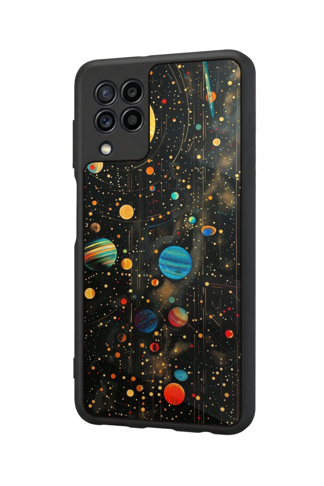 Samsung Galaxy M32 Uyumlu Uzay Tasarımlı Glossy Premium Kılıf