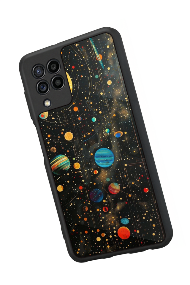 Samsung Galaxy M32 Uyumlu Uzay Tasarımlı Glossy Premium Kılıf