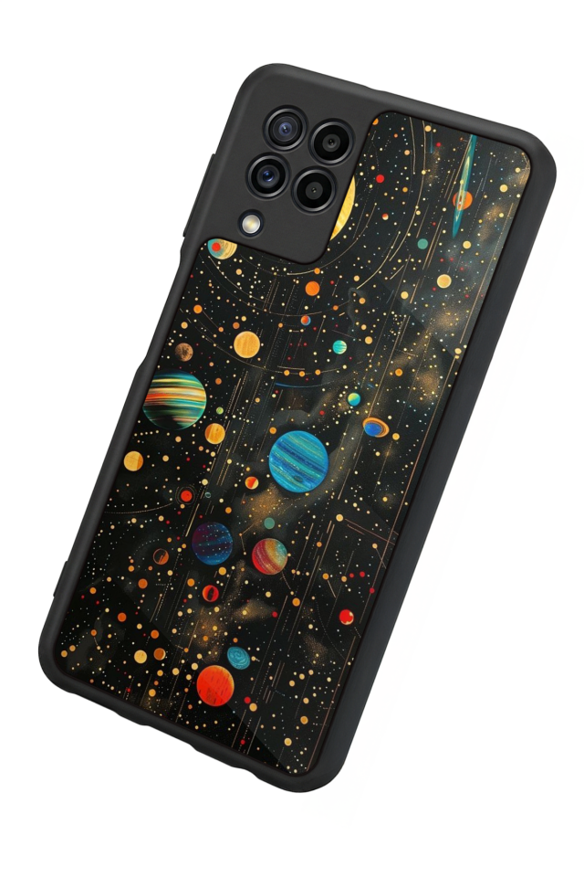 Samsung Galaxy M32 Uyumlu Uzay Tasarımlı Glossy Premium Kılıf