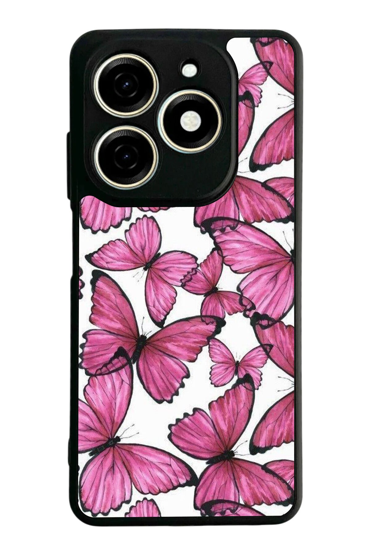Infınıx Smart 8 Pro Uyumlu Kelebek Tasarımlı Glossy Premium Kılıf