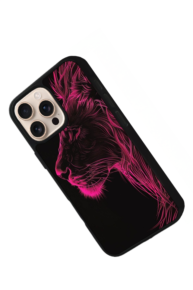 iPhone 15 Pro Uyumlu Aslan Tasarımlı Glossy Premium Kılıf