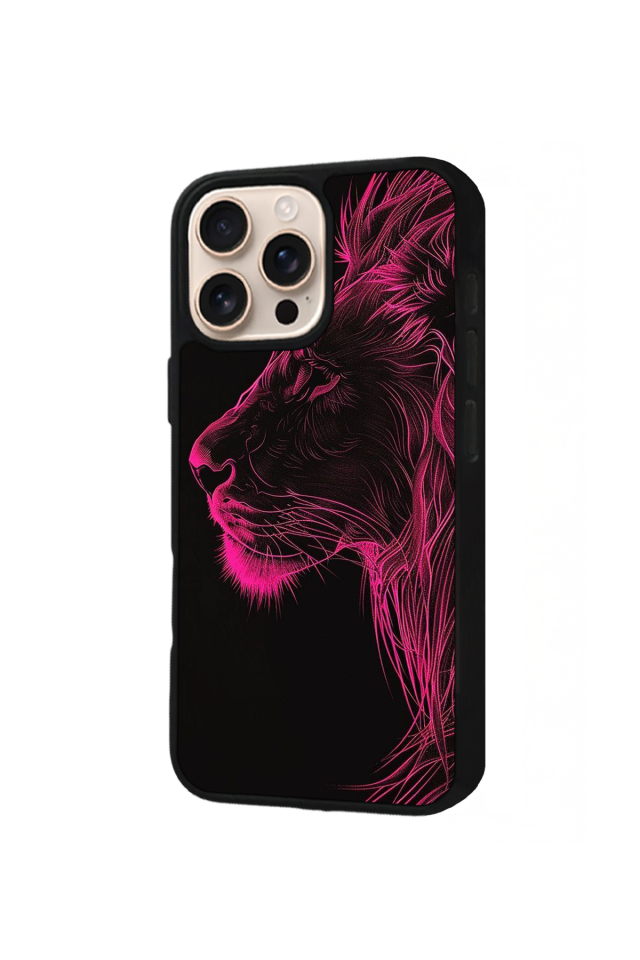 iPhone 15 Pro Uyumlu Aslan Tasarımlı Glossy Premium Kılıf