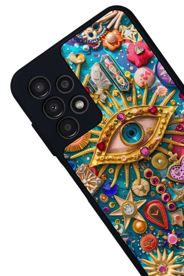 Samsung Galaxy A13 Uyumlu Göz Tasarımlı Glossy Premium Kılıf