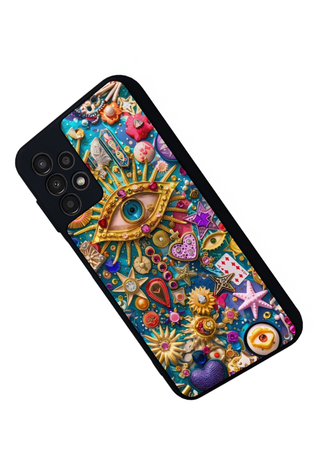 Samsung Galaxy A13 Uyumlu Göz Tasarımlı Glossy Premium Kılıf