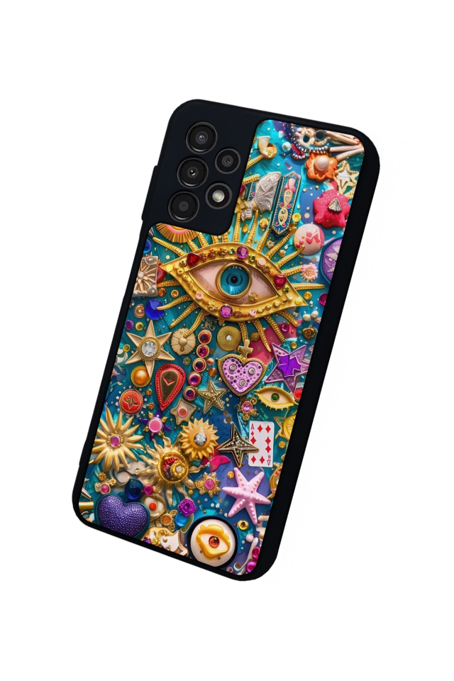 Samsung Galaxy A13 Uyumlu Göz Tasarımlı Glossy Premium Kılıf