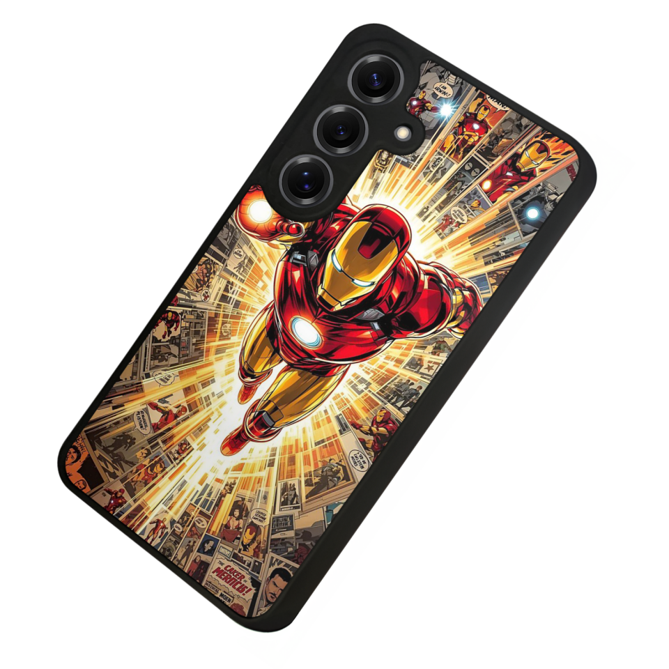 Samsung Galaxy S25 Uyumlu Iron Man ( Demir Adam ) Tasarımlı Glossy Premium Kılıf
