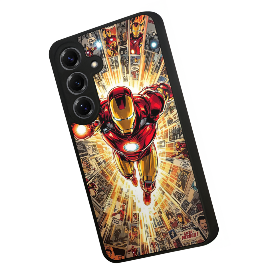 Samsung Galaxy S25 Uyumlu Iron Man ( Demir Adam ) Tasarımlı Glossy Premium Kılıf
