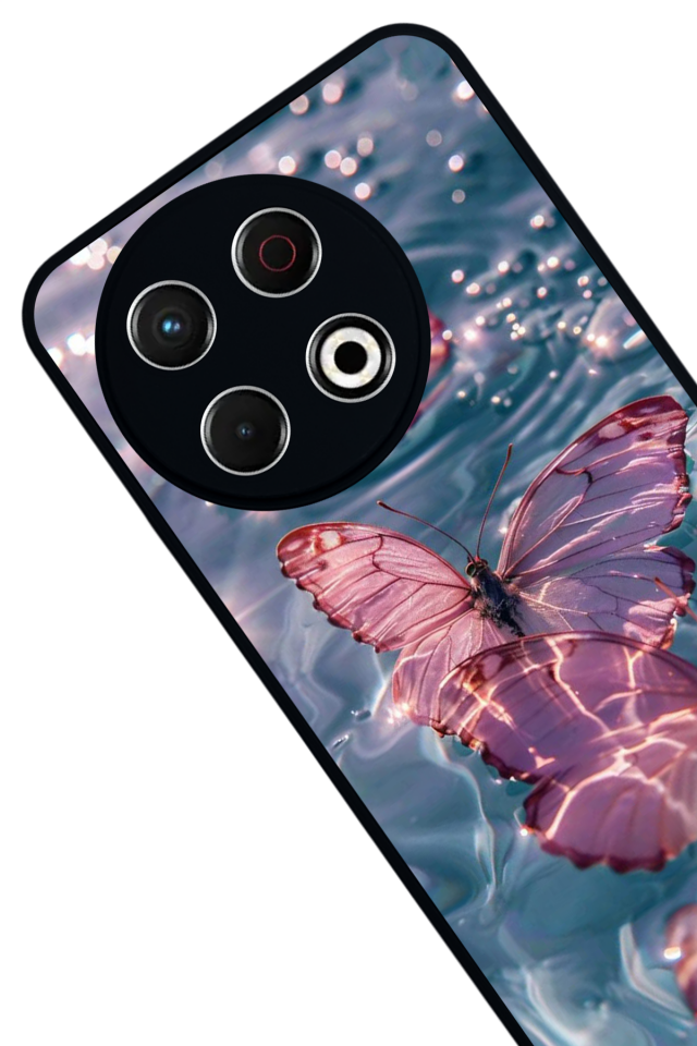 Tecno Spark 30 Pro Uyumlu Kelebek Tasarımlı Glossy Premium Kılıf