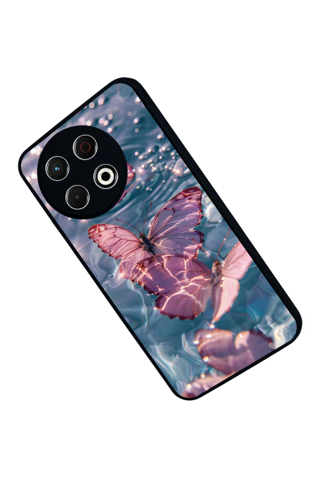 Tecno Spark 30 Pro Uyumlu Kelebek Tasarımlı Glossy Premium Kılıf