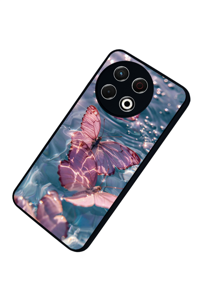 Tecno Spark 30 Pro Uyumlu Kelebek Tasarımlı Glossy Premium Kılıf