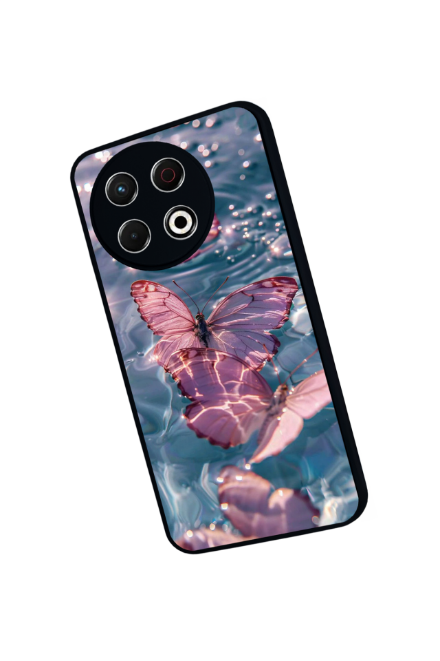 Tecno Spark 30 Pro Uyumlu Kelebek Tasarımlı Glossy Premium Kılıf