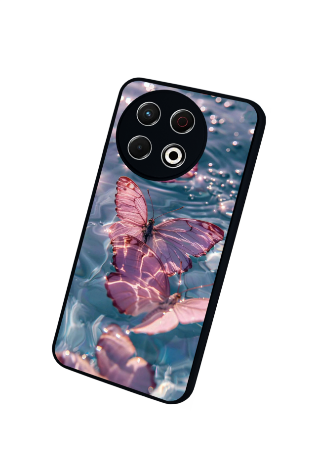Tecno Spark 30 Pro Uyumlu Kelebek Tasarımlı Glossy Premium Kılıf