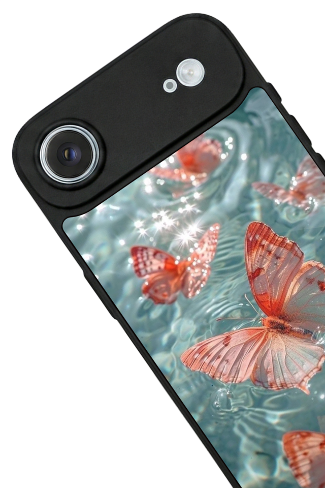 iPhone 17 Air Uyumlu Kelebek Tasarımlı Glossy Premium Kılıf