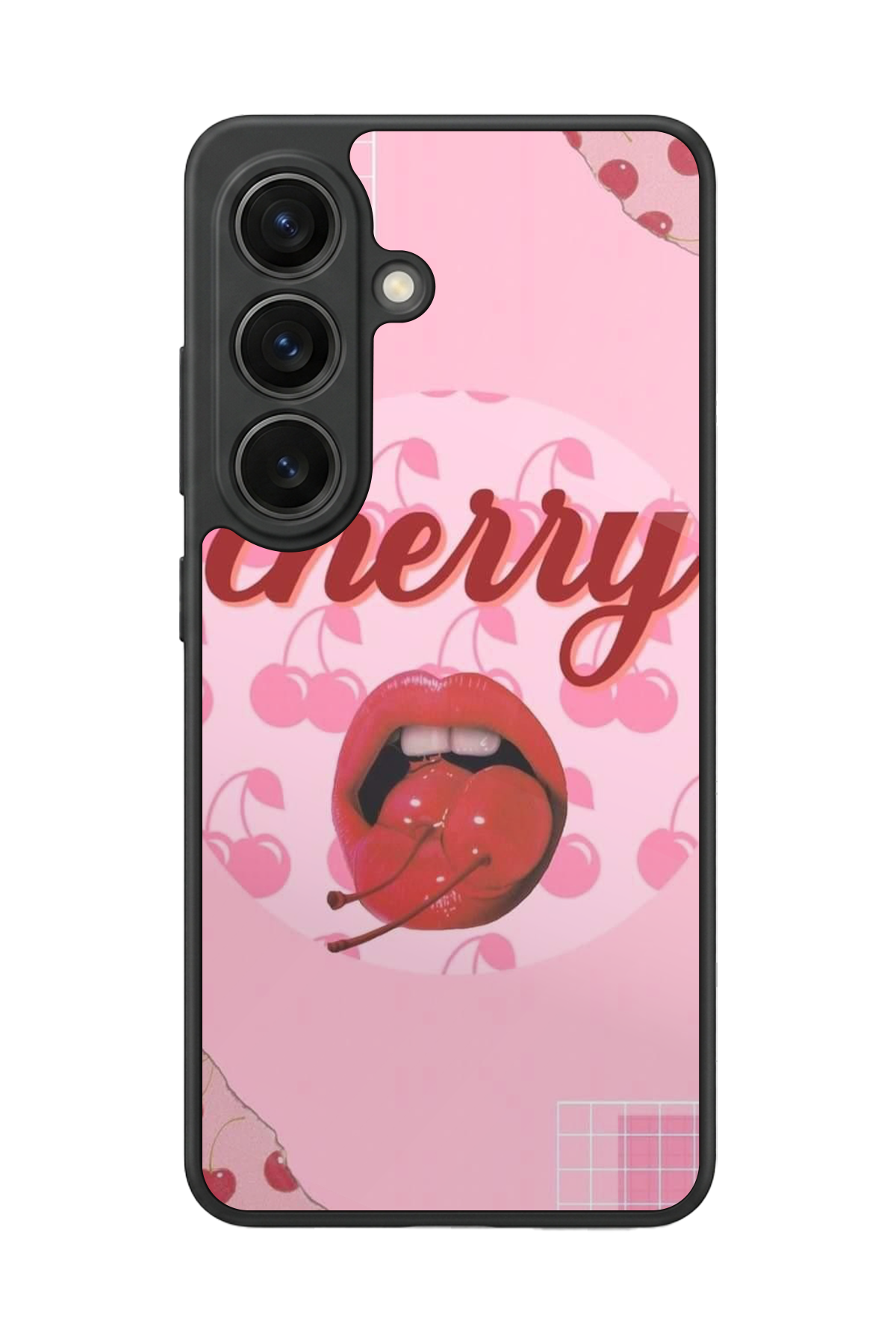 Samsung Galaxy S26 Uyumlu Kiraz Tasarımlı Glossy Premium Kılıf