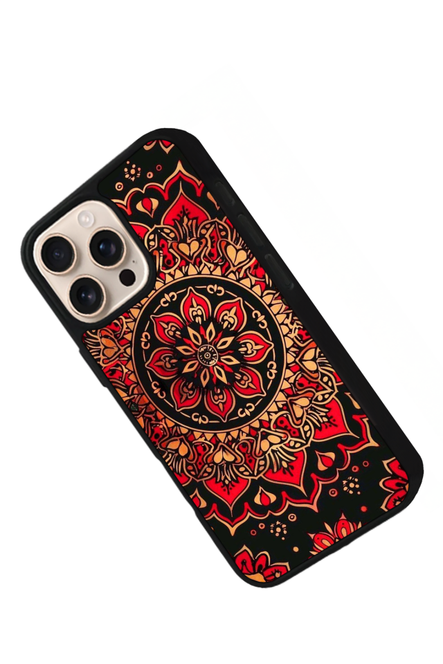 iPhone 14 Pro Uyumlu Mandala Tasarımlı Glossy Premium Kılıf