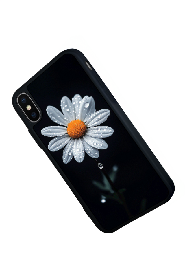 iPhone X/ XS Uyumlu Papatya Tasarımlı Glossy Premium Kılıf