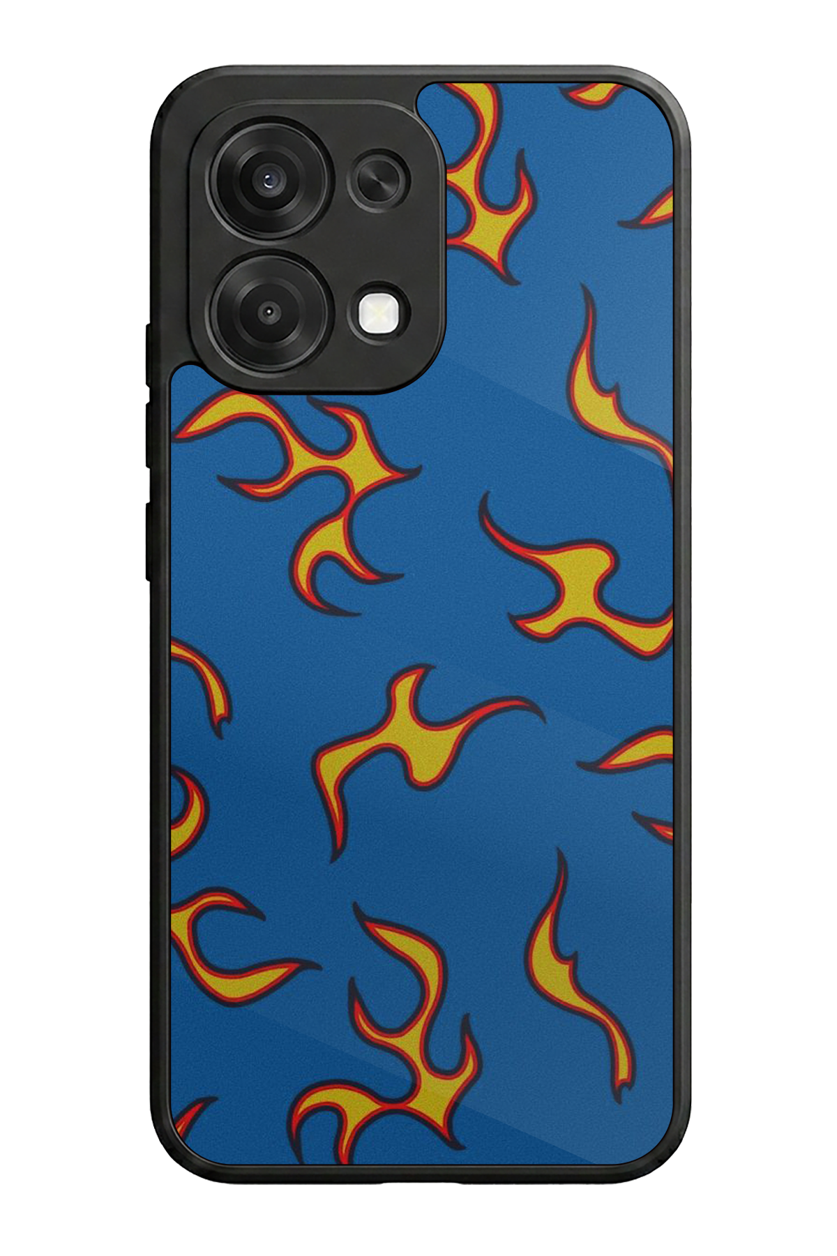Oppo A6 Pro Uyumlu Retro Flame Patterns Tasarımlı Glossy Premium Kılıf