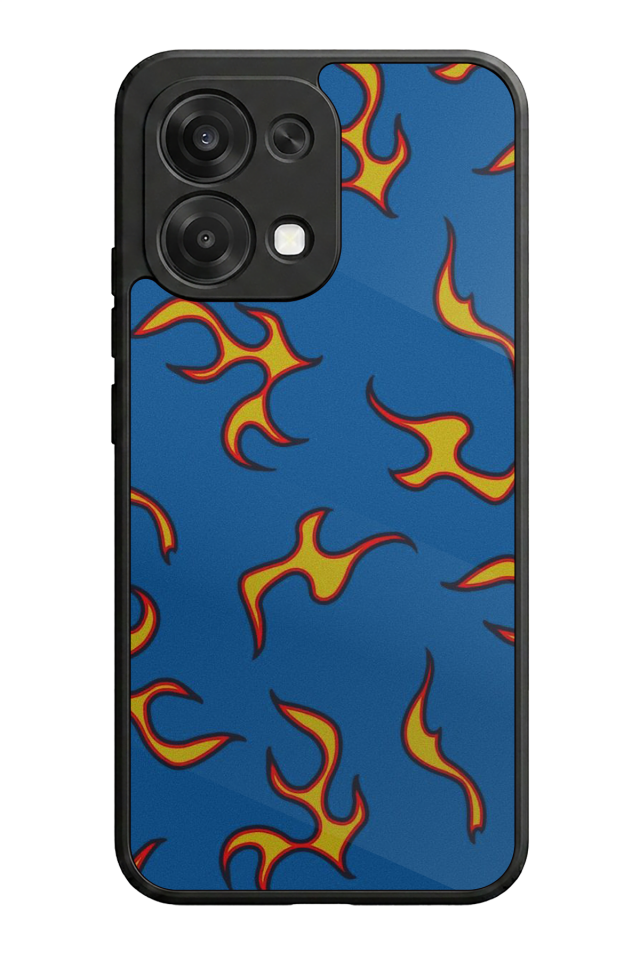 Oppo A6 Pro Uyumlu Retro Flame Patterns Tasarımlı Glossy Premium Kılıf