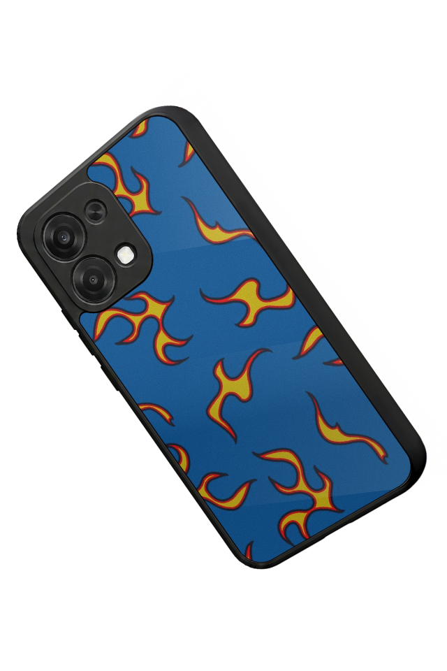 Oppo A6 Pro Uyumlu Retro Flame Patterns Tasarımlı Glossy Premium Kılıf