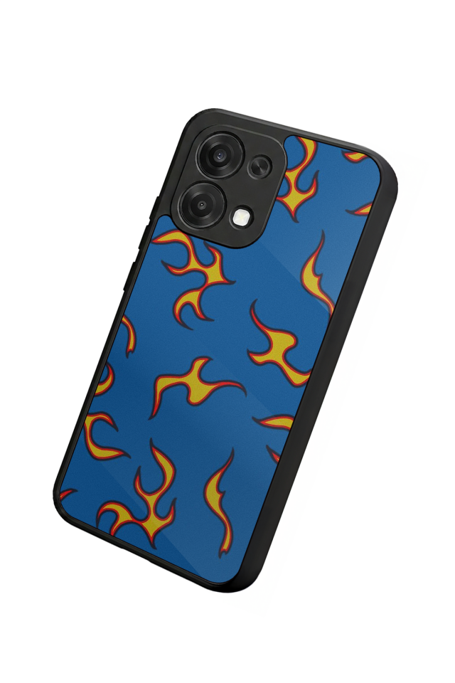Oppo A6 Pro Uyumlu Retro Flame Patterns Tasarımlı Glossy Premium Kılıf