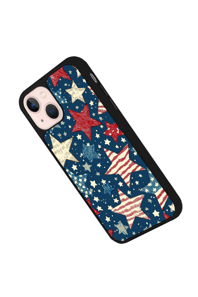 iPhone 15 Plus Uyumlu Retro Yildizlar Tasarımlı Glossy Premium Kılıf