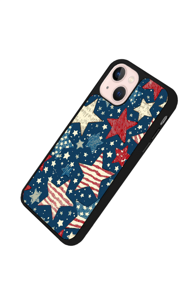 iPhone 15 Plus Uyumlu Retro Yildizlar Tasarımlı Glossy Premium Kılıf