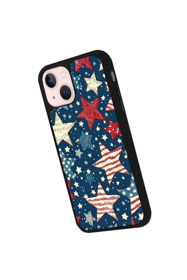 iPhone 15 Plus Uyumlu Retro Yildizlar Tasarımlı Glossy Premium Kılıf