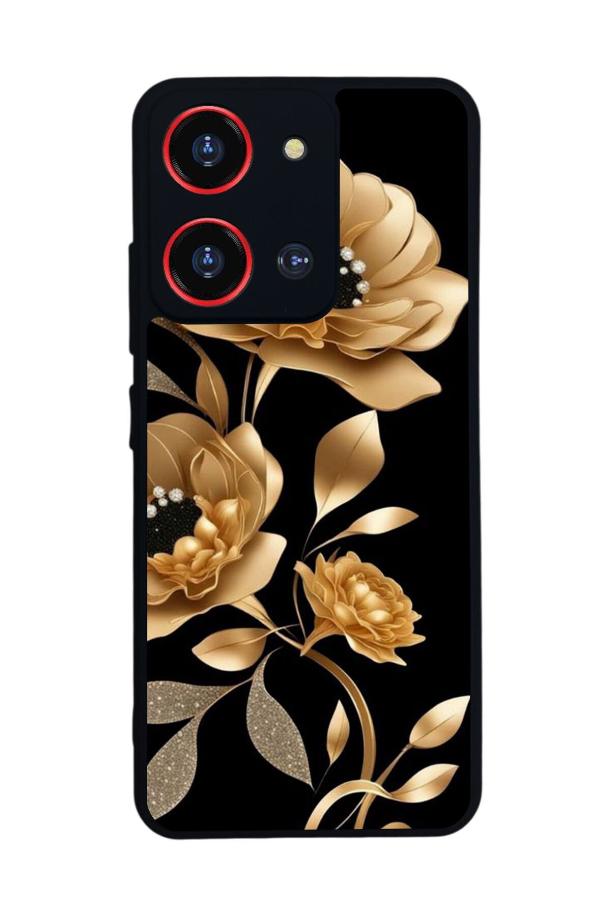 Reeder S19 Max Pro S 108MP Uyumlu Yaldizli Cicek Tasarımlı Glossy Premium Kılıf