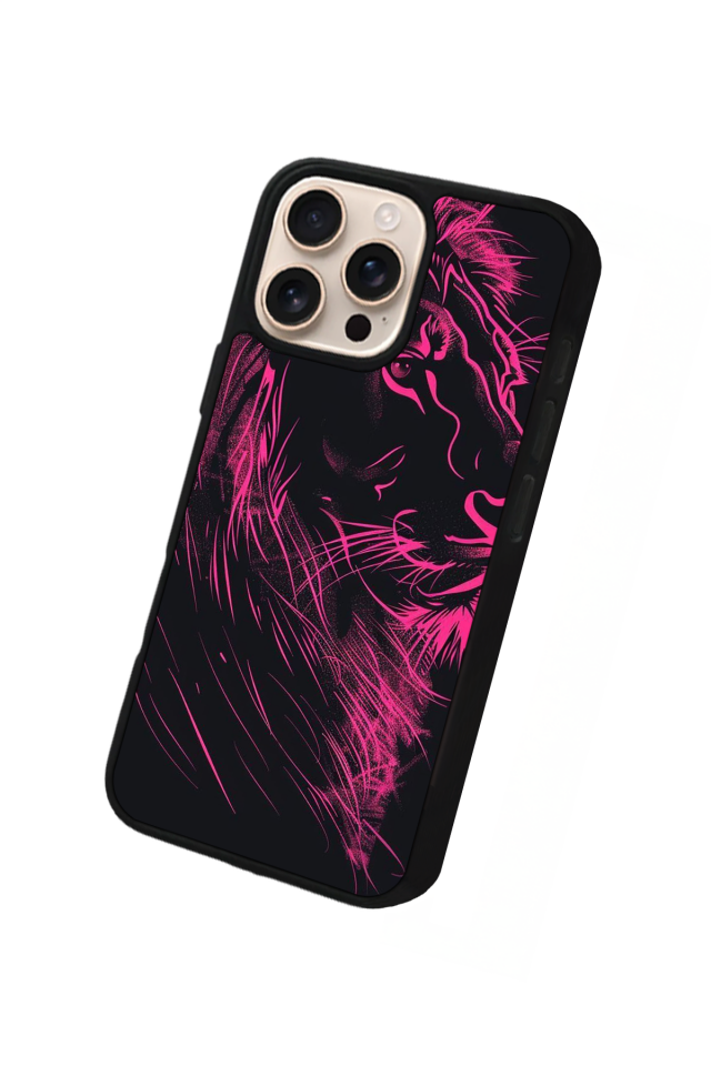 iPhone 15 Pro Uyumlu Aslan Tasarımlı Glossy Premium Kılıf