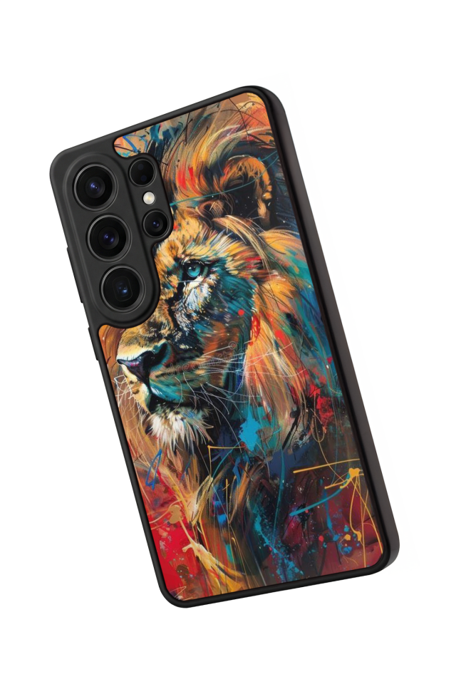 Samsung Galaxy S26 Ultra Uyumlu Aslan Tasarımlı Glossy Premium Kılıf