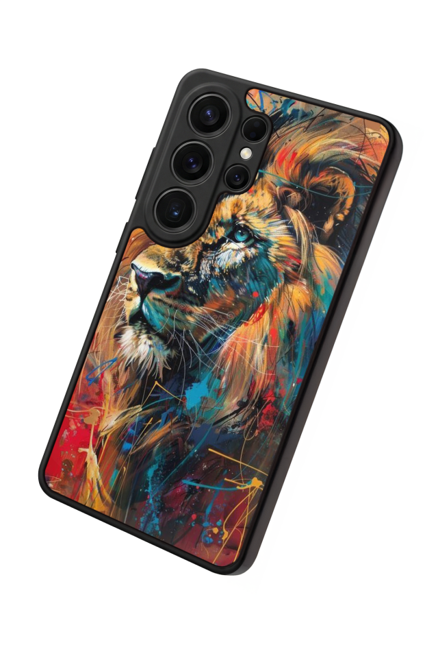 Samsung Galaxy S26 Ultra Uyumlu Aslan Tasarımlı Glossy Premium Kılıf