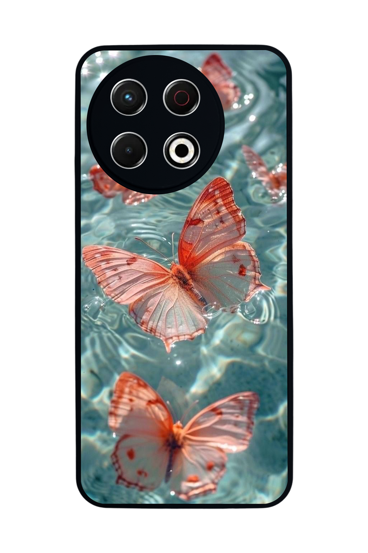 Tecno Spark 30 Pro Uyumlu Kelebek Tasarımlı Glossy Premium Kılıf