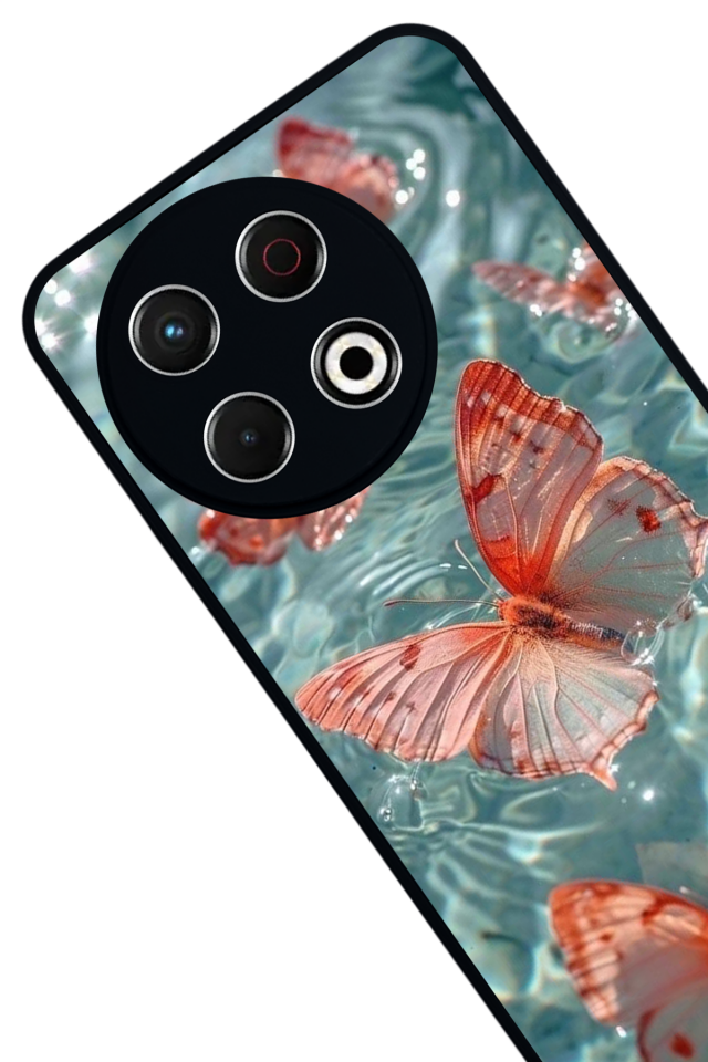 Tecno Spark 30 Pro Uyumlu Kelebek Tasarımlı Glossy Premium Kılıf