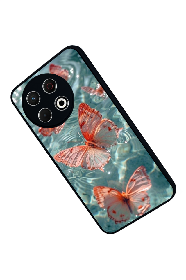 Tecno Spark 30 Pro Uyumlu Kelebek Tasarımlı Glossy Premium Kılıf