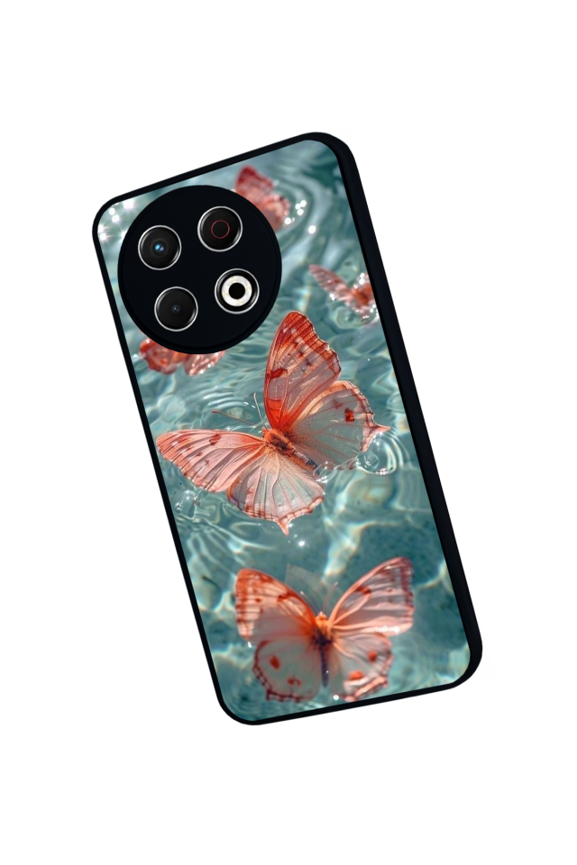 Tecno Spark 30 Pro Uyumlu Kelebek Tasarımlı Glossy Premium Kılıf