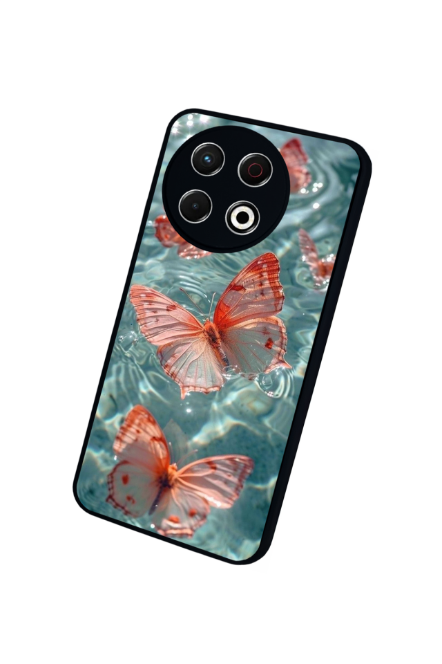 Tecno Spark 30 Pro Uyumlu Kelebek Tasarımlı Glossy Premium Kılıf