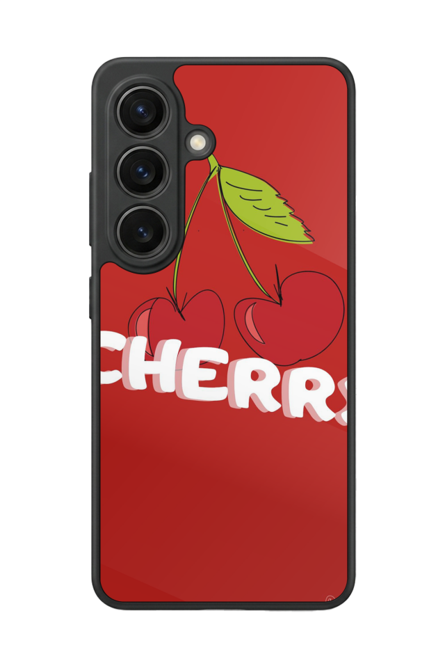 Samsung Galaxy S26 Uyumlu Kiraz Tasarımlı Glossy Premium Kılıf