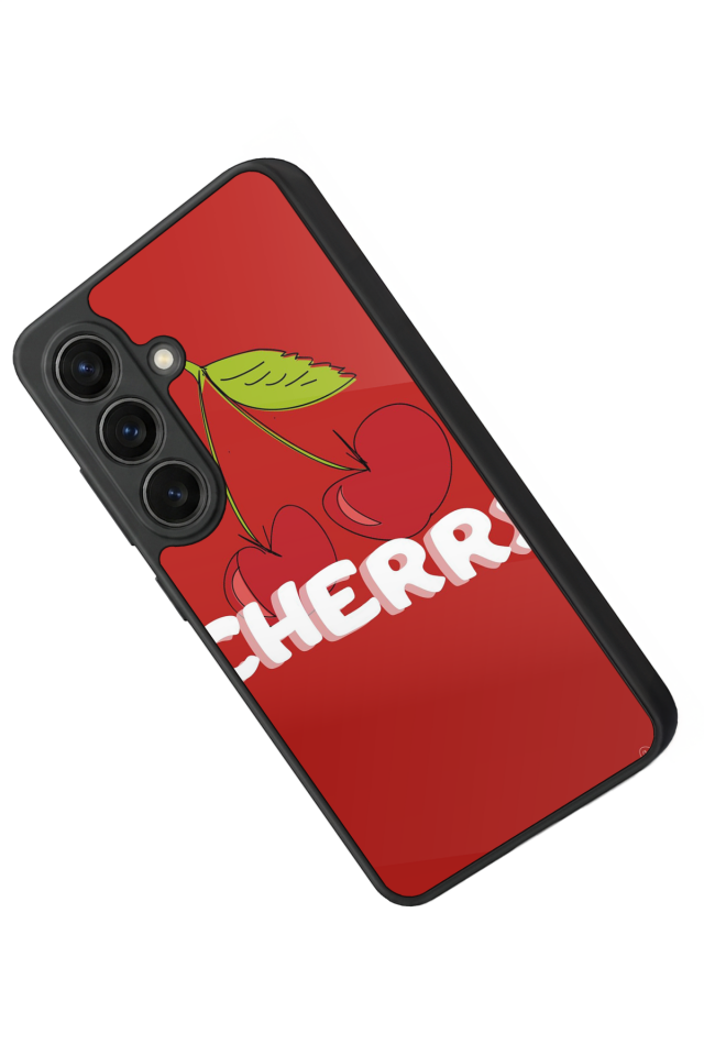 Samsung Galaxy S26 Uyumlu Kiraz Tasarımlı Glossy Premium Kılıf