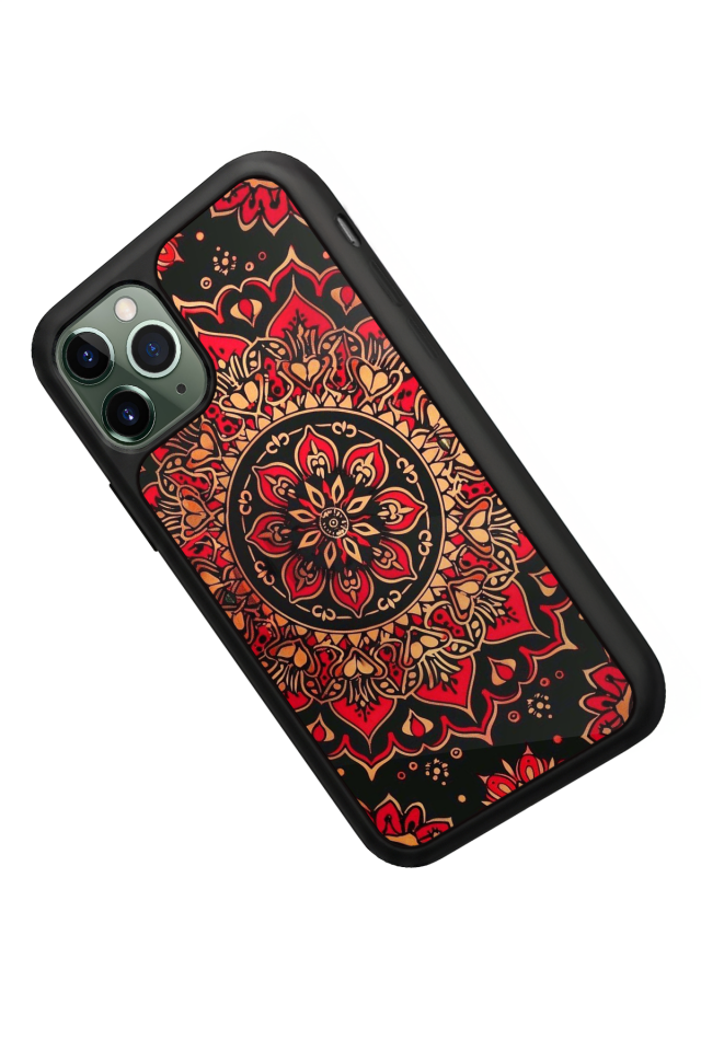 iPhone 11 Pro Max Uyumlu Mandala Tasarımlı Glossy Premium Kılıf