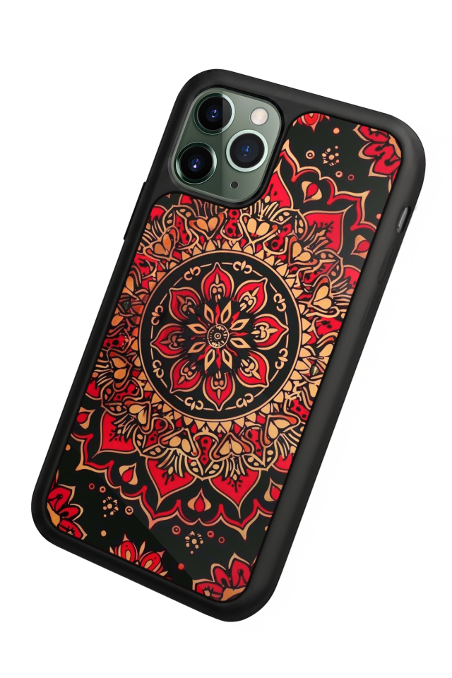 iPhone 11 Pro Max Uyumlu Mandala Tasarımlı Glossy Premium Kılıf