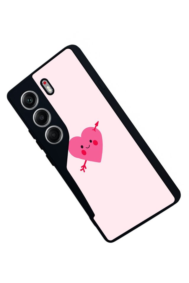 Tecno Camon 40 Uyumlu Kalp Love Tasarımlı Glossy Premium Kılıf