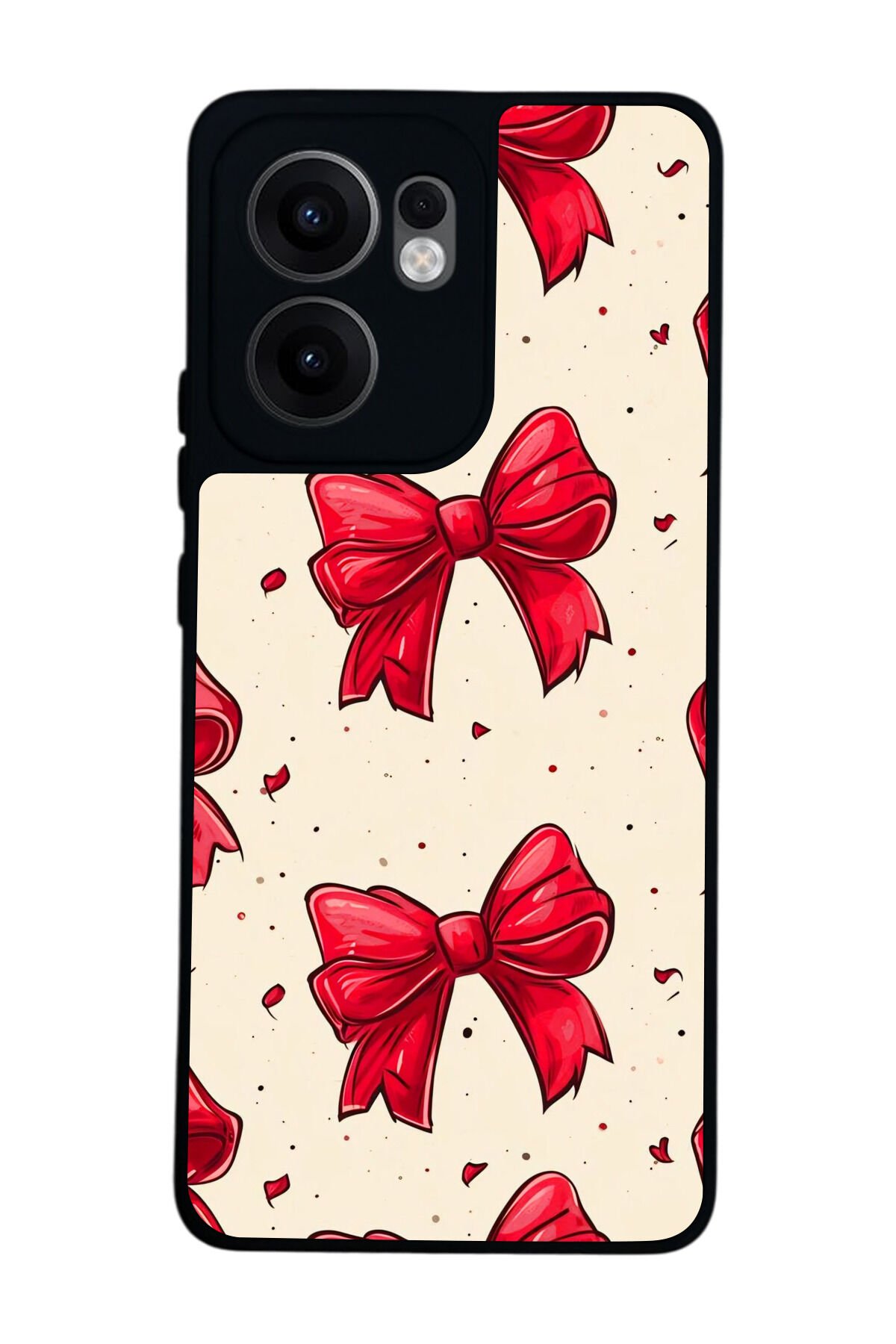 Oppo Reno 13F Uyumlu Kurdele Tasarımlı Glossy Premium Kılıf